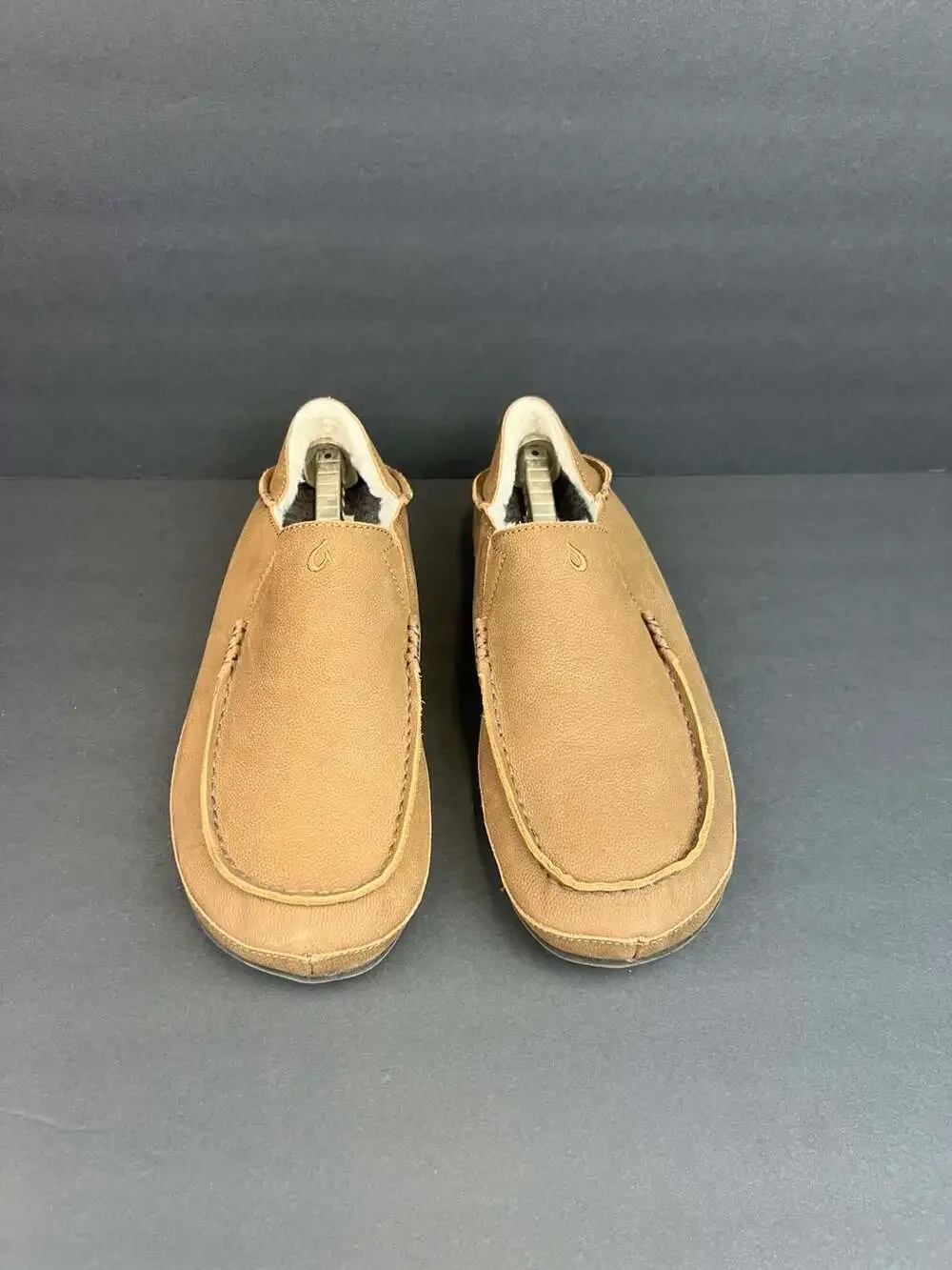 OluKai Moloa Men's Leather Shearling Lined Slippers US 11 Euro 44
